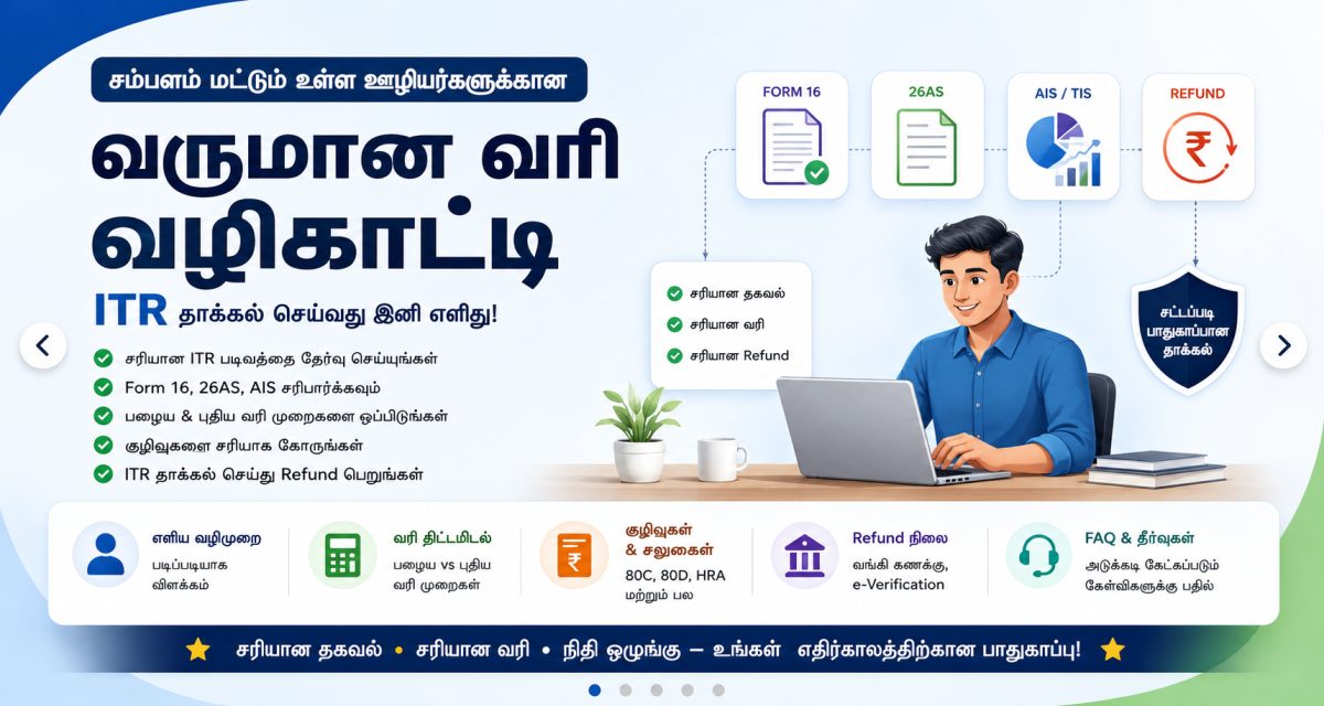 சம்பள வருமானம் மட்டும் உள்ள ஊழியர்களுக்கான முழுமையான வருமான வரி வழிகாட்டி