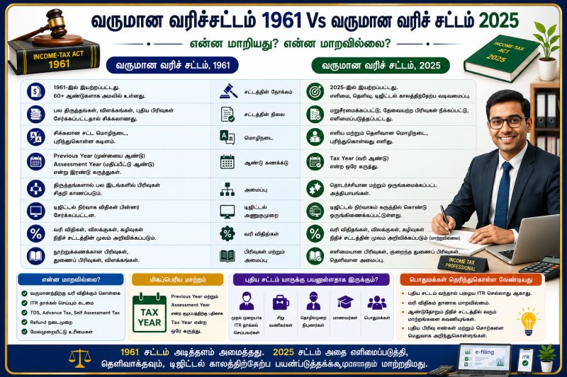 வருமான வரிச் சட்டம் 1961 Vs வருமான வரிச் சட்டம் 2025