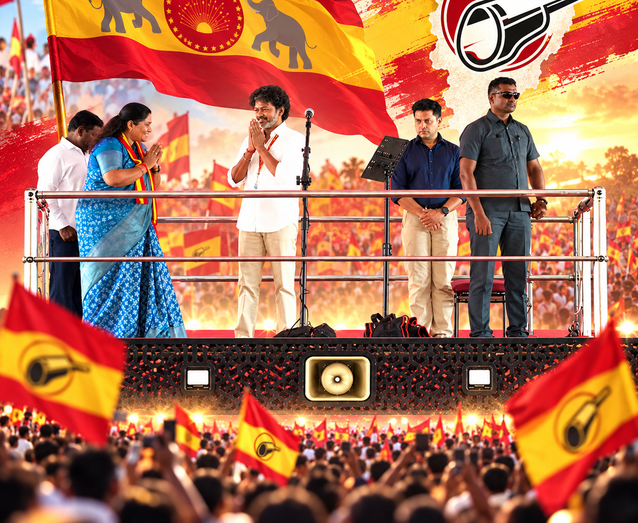 தாராபுரத்தில் சத்யபாமாவை ஆதரித்து விஜய் தேர்தல் பிரசாரம்